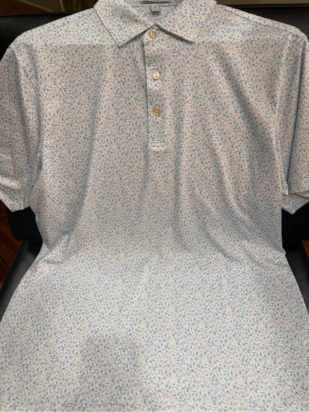 Peter Millar Men's Light Blue Floral Polo Shirt